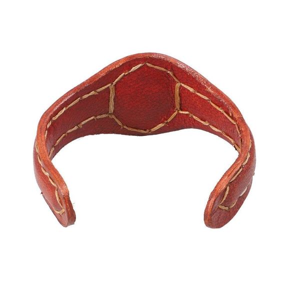 Genuine Leather Cuff Bracelet with Lapis Lazuli (7.20 in) - Picture 5 of 6